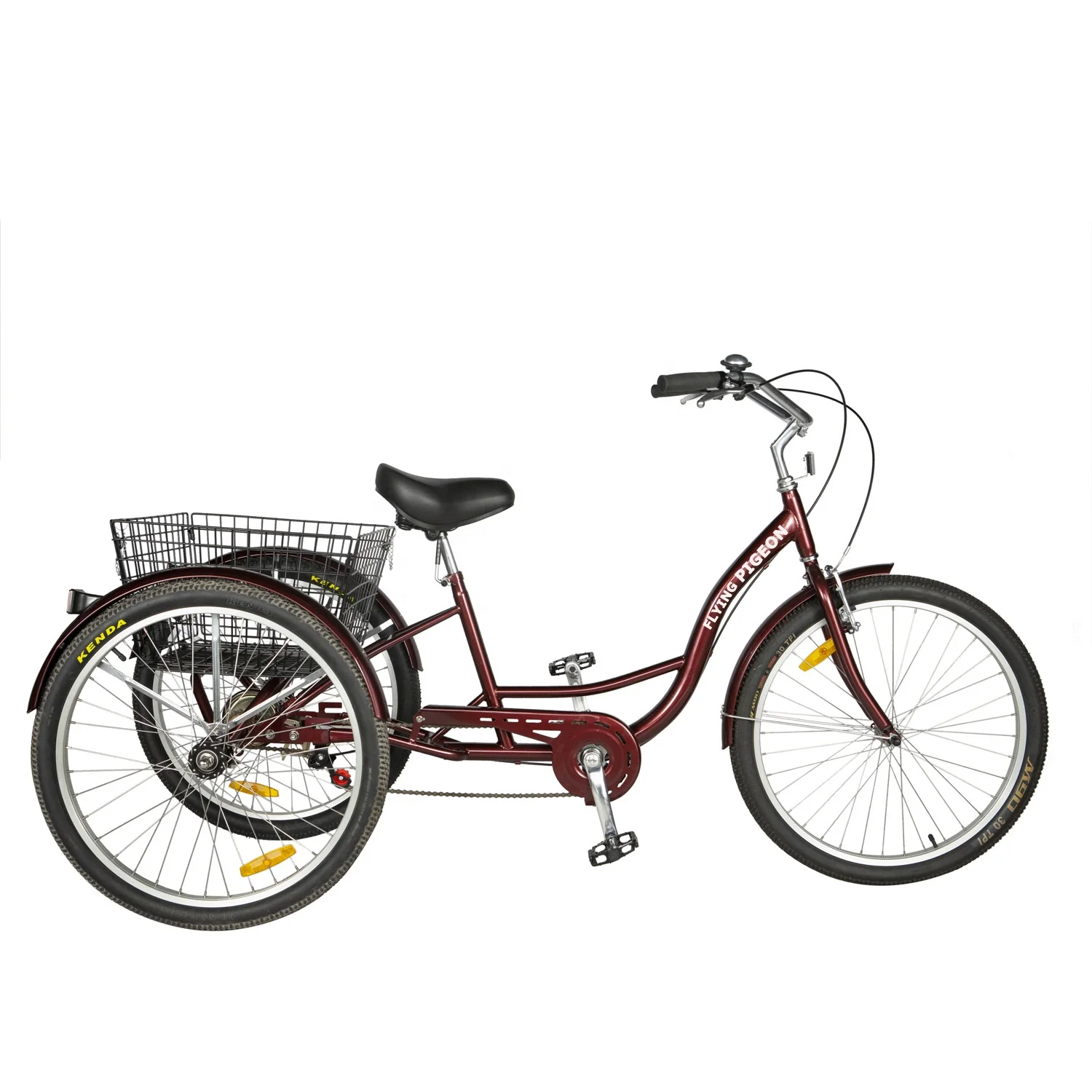 Hot selling good quality 3 wheel pedal trike adult tricycle with low cross frame