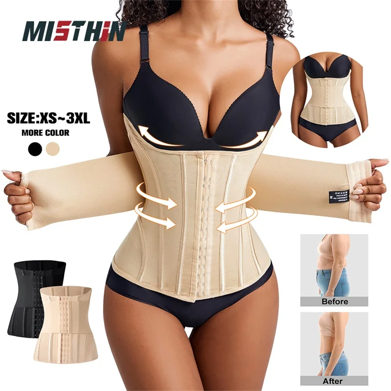 High Quality Full Body Women Double Belt Trimmer Wrap Girdle Corset Waist Trainer Shaper Tummy Control Shaperwear for Women