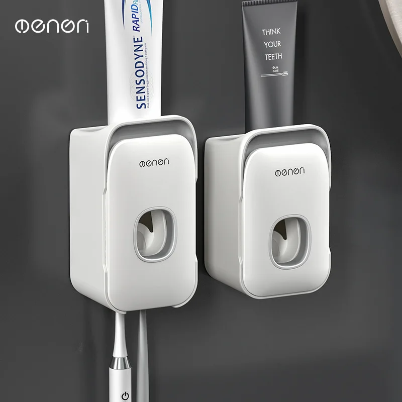 
Wall Mounted Automatic Toothpaste Squeezer Dispenser Plastic Dust-proof Toothbrush Holder For Toilet Bathroom Accessories 
