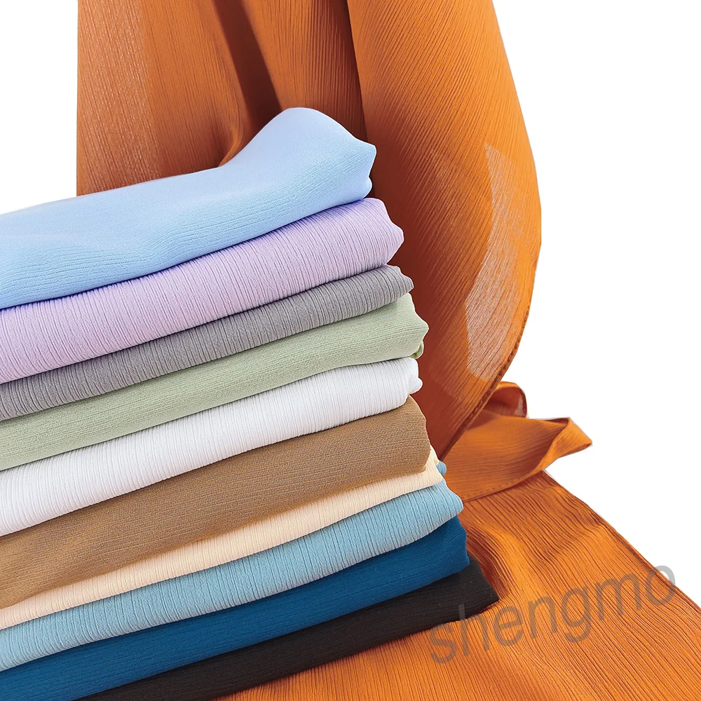 Wholesale Hot Selling Fashion Malaysia Premium Crinkle Heavy Chiffon Hijab Bawal Crush Scarf Shawl