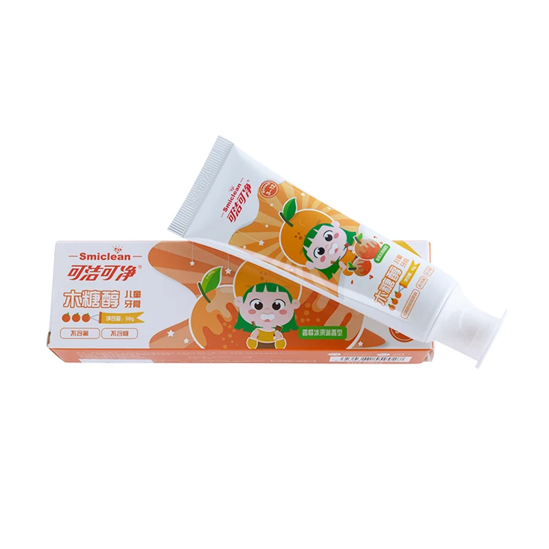 
Orange Ice Cream Flavor High Standard Xylitol Sugar-Free Formula Fluorine-Free And Safe To Swallow Baby Fluoride Toothpaste 