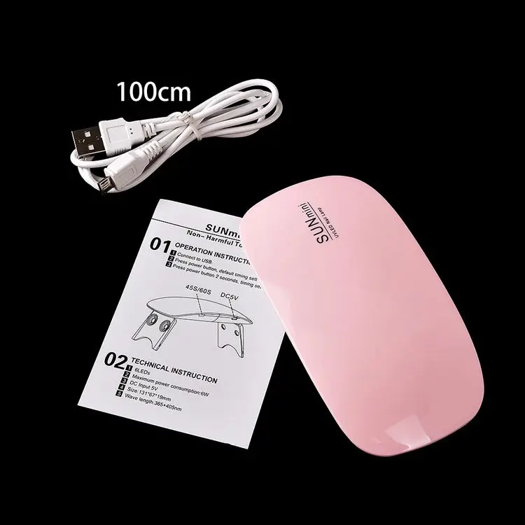 OEM Mini USB charging 45s/60s time setting sunshine foldable 6w mini uv gel nail dryer machine uv led lamp nail dryer