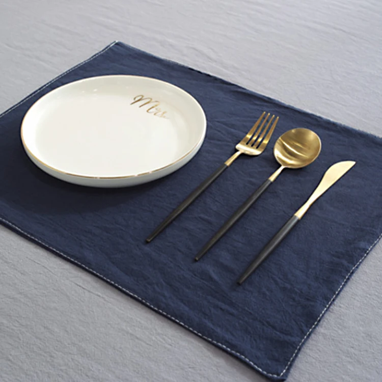 Napkins cotton wholesale  plain color washed  non-slip heat-proof table napkin for  dining table