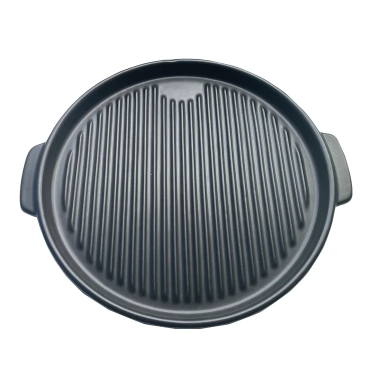 Ceramic Round Black Cordierite Pizza Oven Stone Baking Refractory Pizza Tray