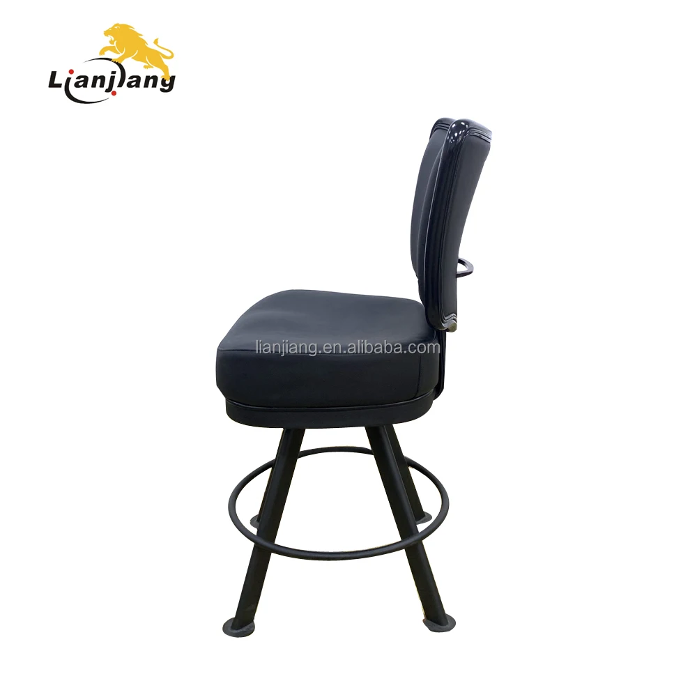 2023 new casino poker slot machine chairs black  pvc edge and back with inner handle four legs base