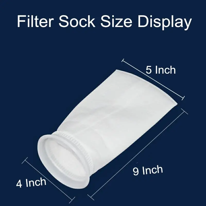 5, 10, 25, 75, 100 микрон, пластиковое кольцо, нейлоновые сетчатые мешки для фильтров для воды/масла, 2x10 дюймов, промышленные мешки для фильтров для жидкости