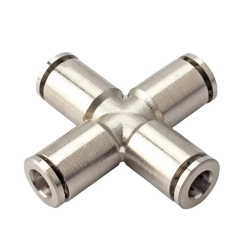 high temperature high pressure MPZA8 8mm 4 way brass fittings union cross joint pipe fitting fast connector