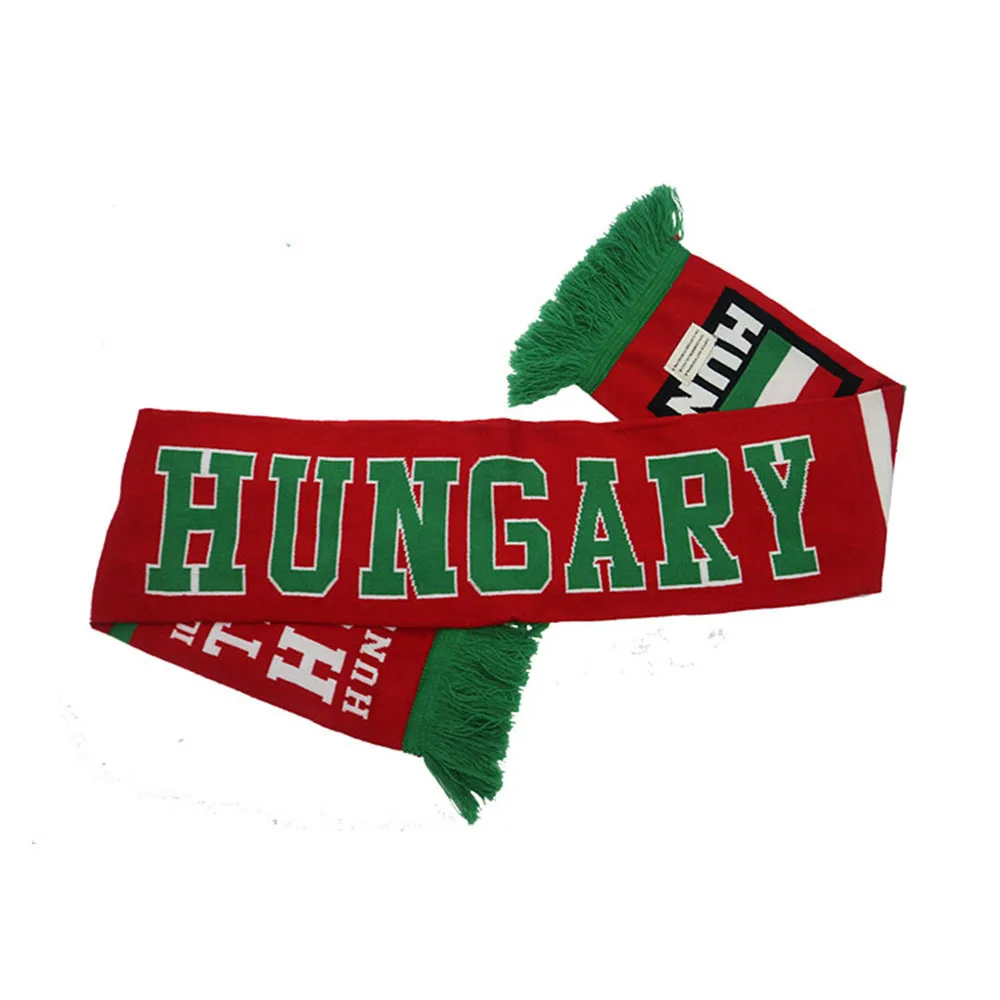 MOQ 20pcs customized manufacturer 100% cotton long sports team knitted style knitting scarves custom soccer knit scarf