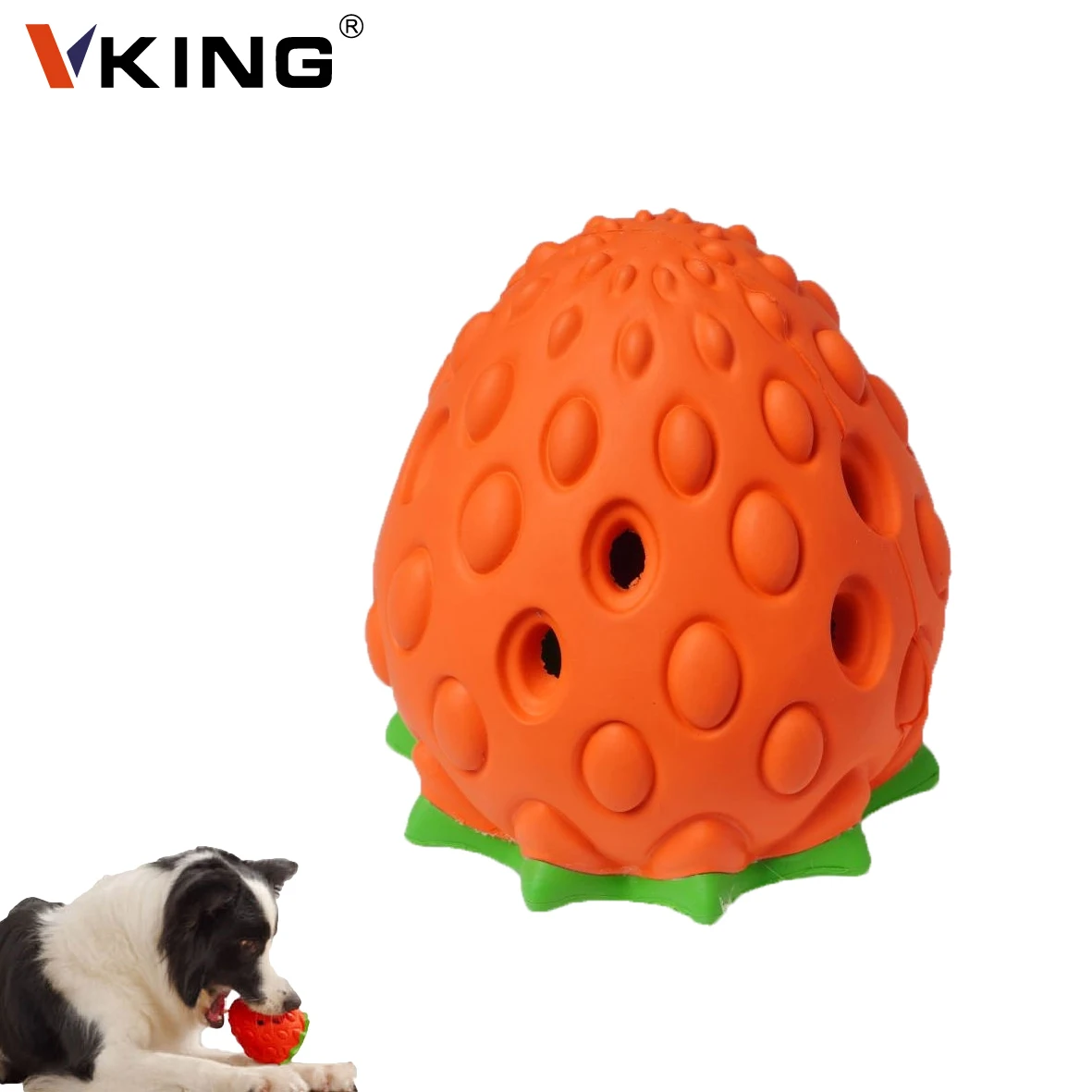 Fruit Strawberry Chew Feeder training  puzzle interactive indestructible Dog Toys ball