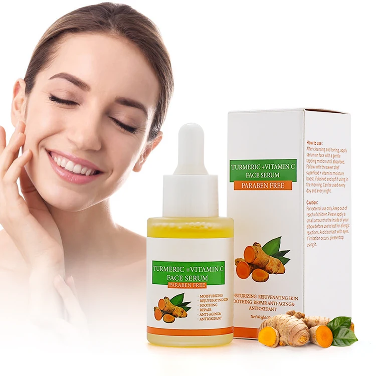 OEM Private Label Turmeric Facial Essential Oil Brightening Skin Anti Aging Acne Natural Organic Turmeric Face Serum Oil