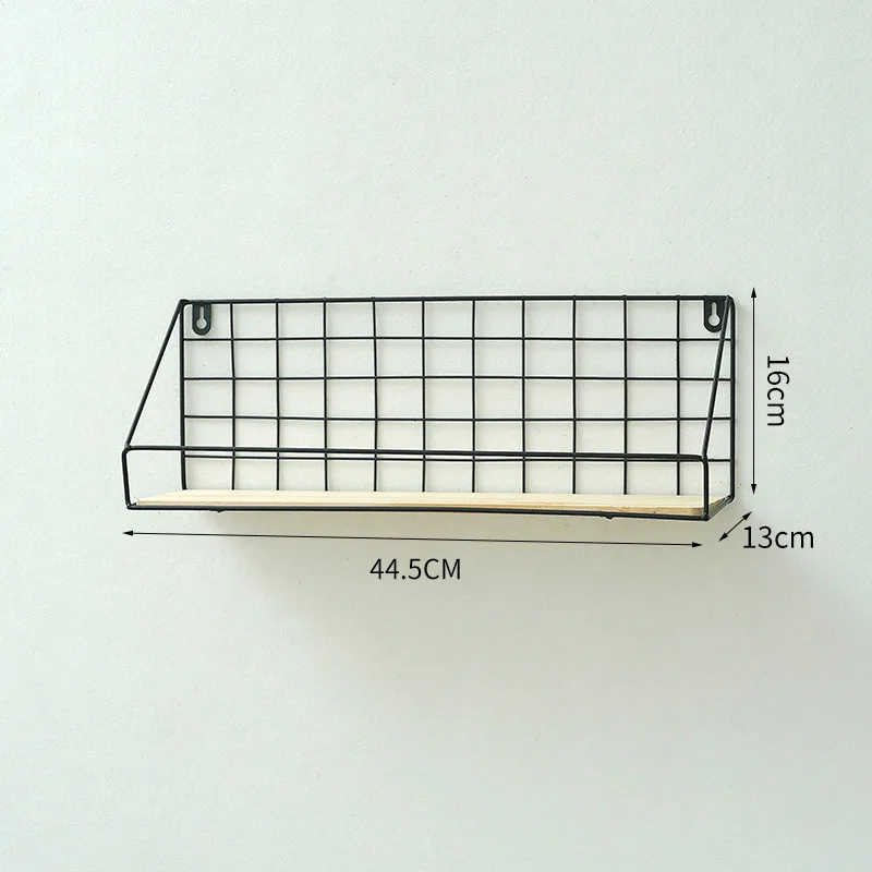 Newest Wall Mounted Grid Hanging Decor Wire Storage Shelf For Living Room Bedroom