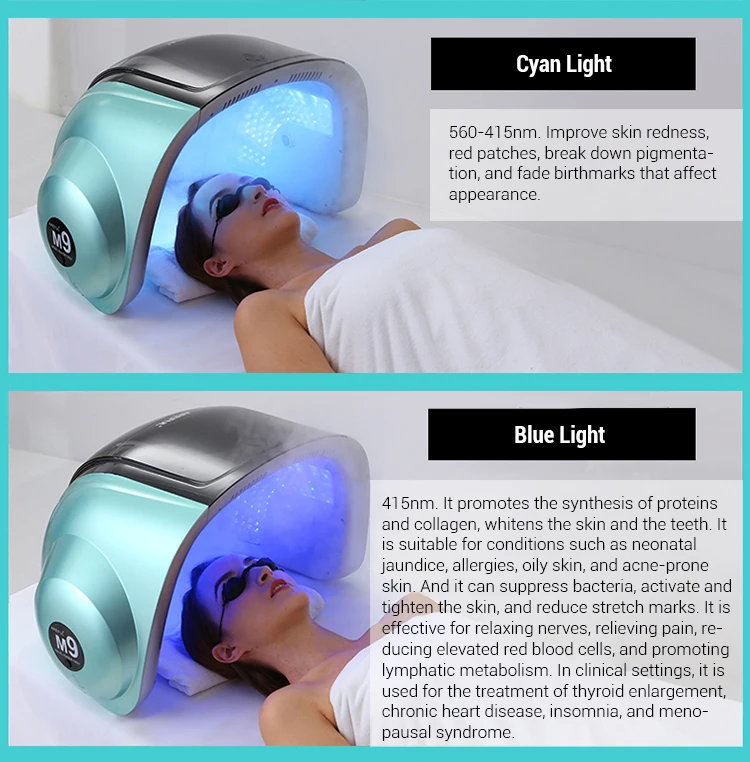 Photon Lamp Hair Regrowth Machine 9-Color LED Light Therapy Beauty Machine M9 Facial Beauty Machine