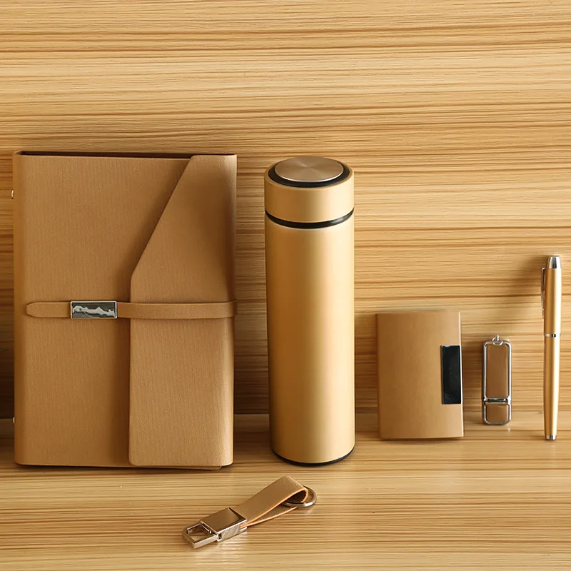 Customized high-quality business gift set Notebook Thermos Cup Signature pen USB Flash drive Business card case office gift set