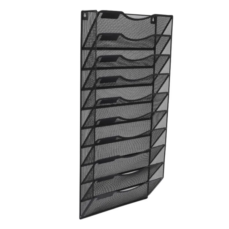Wall File Organizer 10 Tier Hanging File Folder Organizer Vertical Mesh Metal Door/Wall Mount Hanging File Holder