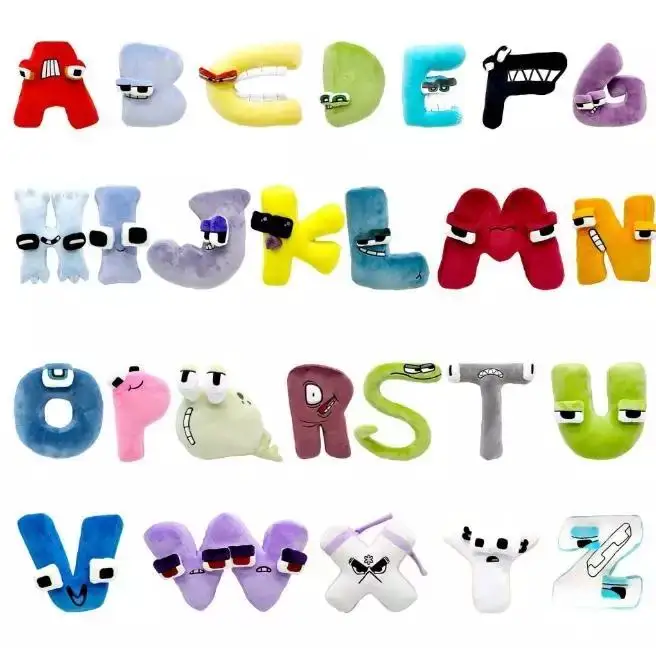 Popular Wholesale Cute Customized Plush Alphabet Letter Toys Educational Plush Alphabet Letter Toys for Kids