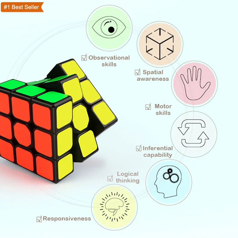 Top Quality Professional Speed Competitive Cube Educational Toy Speed Cube Plastic 3x3 Magic Puzzle Cube
