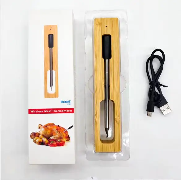 Wireless Smart Meat Thermometer Long Range Meat Food Thermometer Instant Read With 5.2 Connectivity  L3  signal-amplifier  30M