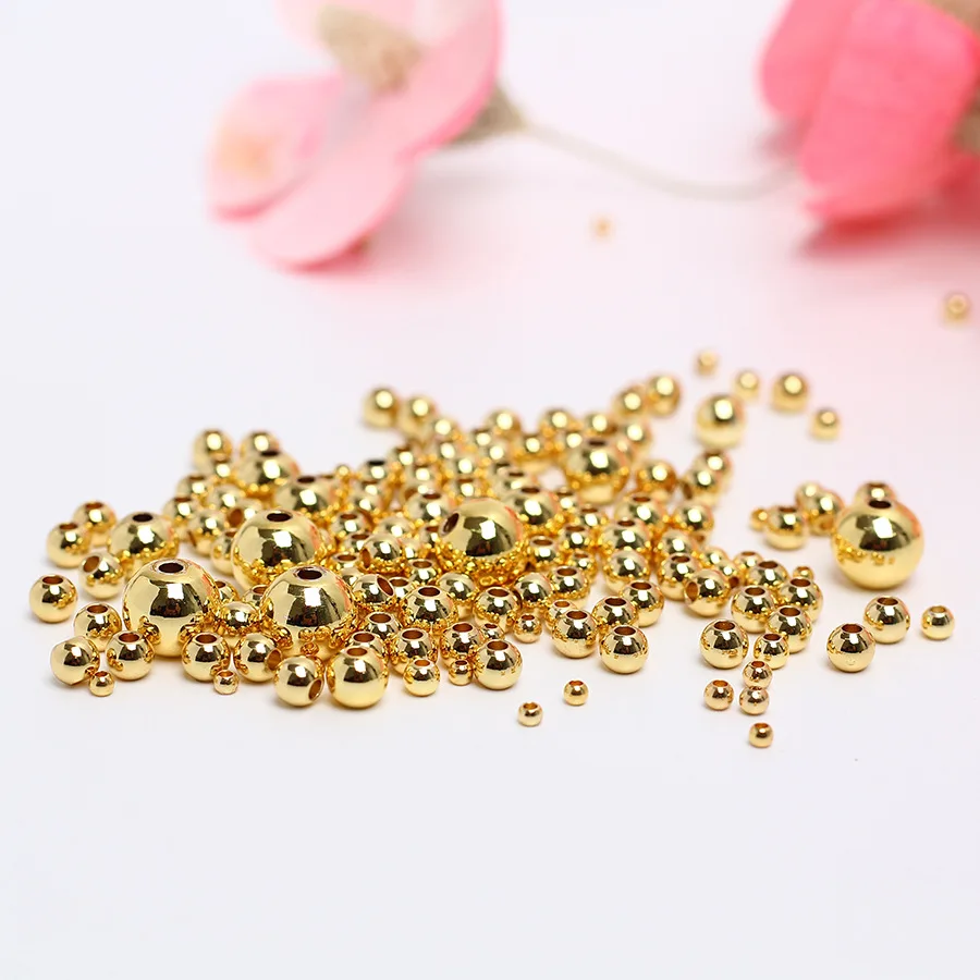 
 Wholesale Golden Plated Stainless Steel Loose Spacer Beads Vacuum Plating Beads For Jewelry Bracelet Necklace Making  