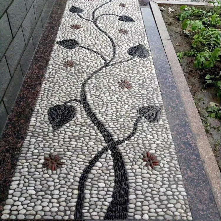 For Garden Cobbles & Pebbles Rounded Shape Other,none Xinfengrui None,others Woven Bag Grey River Pebble Stone Natural Mix 1 Ton