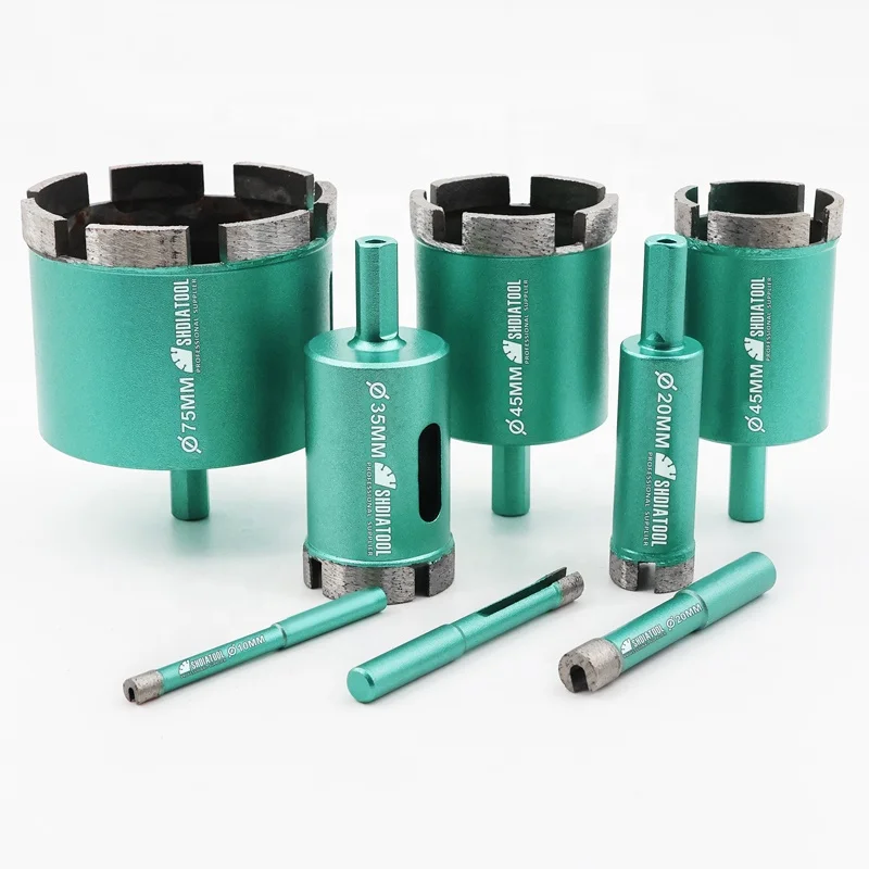 High Frequency Welded Diamond Core Drill Bit with Arix Segments Tile Cutter Triangle Shank Wet Use for Concrete Granite Stone