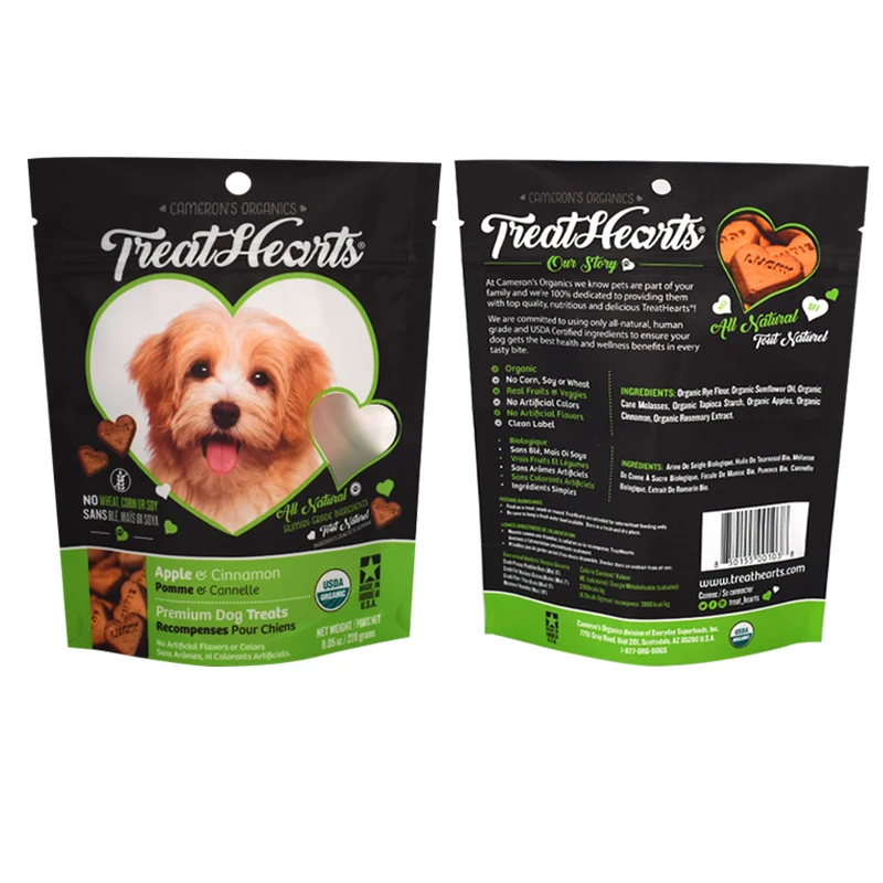 Gravure Printing Plastic Pet Dog Treats With Zipper Food Packaging Bag Sepcial Shaped Cat Food Pouch