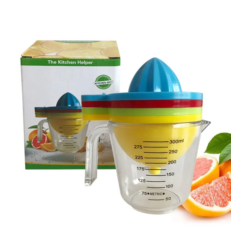 Plastic Multifunction Manual Press Lemon Citrus Squeezer Orange Juicers With Scale Measuring Cup Funnel Grinder Kitchen Tool Set