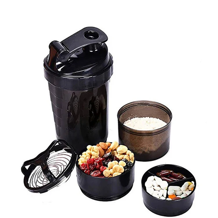 2021 Custom New Sport Fitness Gym Drinking Shaker Water Bottle 500ml Blender Protein Plastic Shaker Bottle Gym