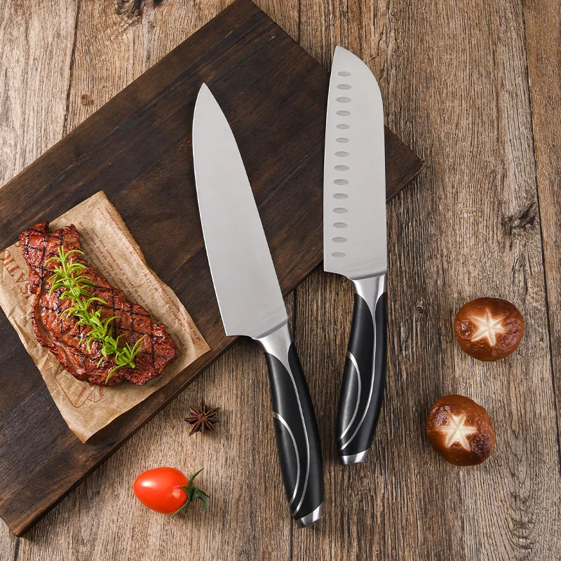 Household Knives Supplier Custom Kitchen Chef Set Accessory Kitchenware Scissors Sharpener 7' Slicing Chopping Knife for Fish