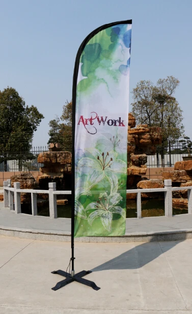 Flying Beach Flag Banner Teardrop Flag Cross Base Outdoor Feather Flag Promotional For Advertising