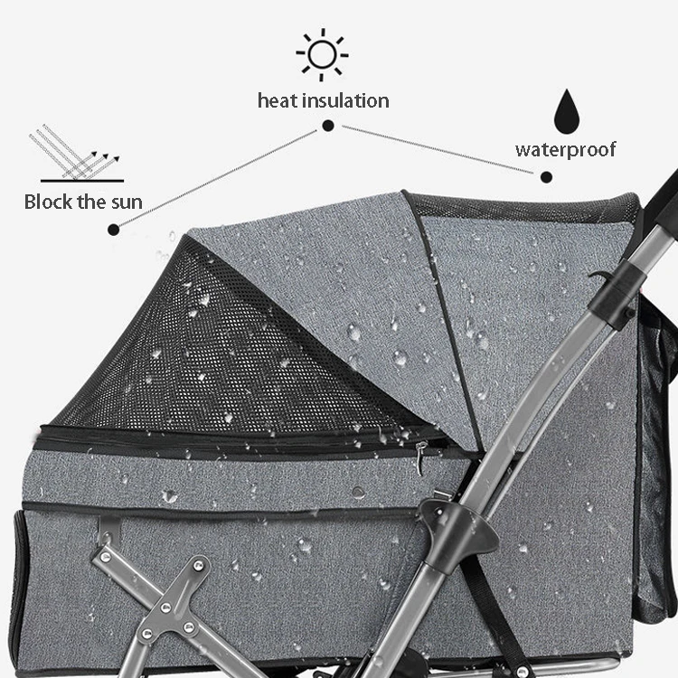 pet carrier wheels large dog travel cart rubber tires fancy lightweight pet stroller for big dogs