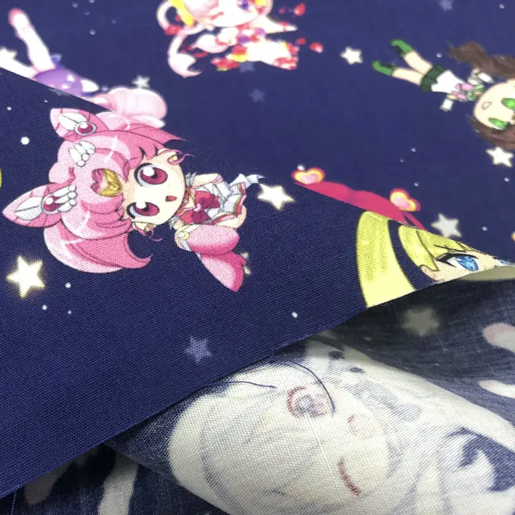 Cartoon Fabric 100% Cotton Woven Fabric For Clothes Sewing Digital Printed Poplin Fabric For Baby Custom Patterns Tissus Cloth