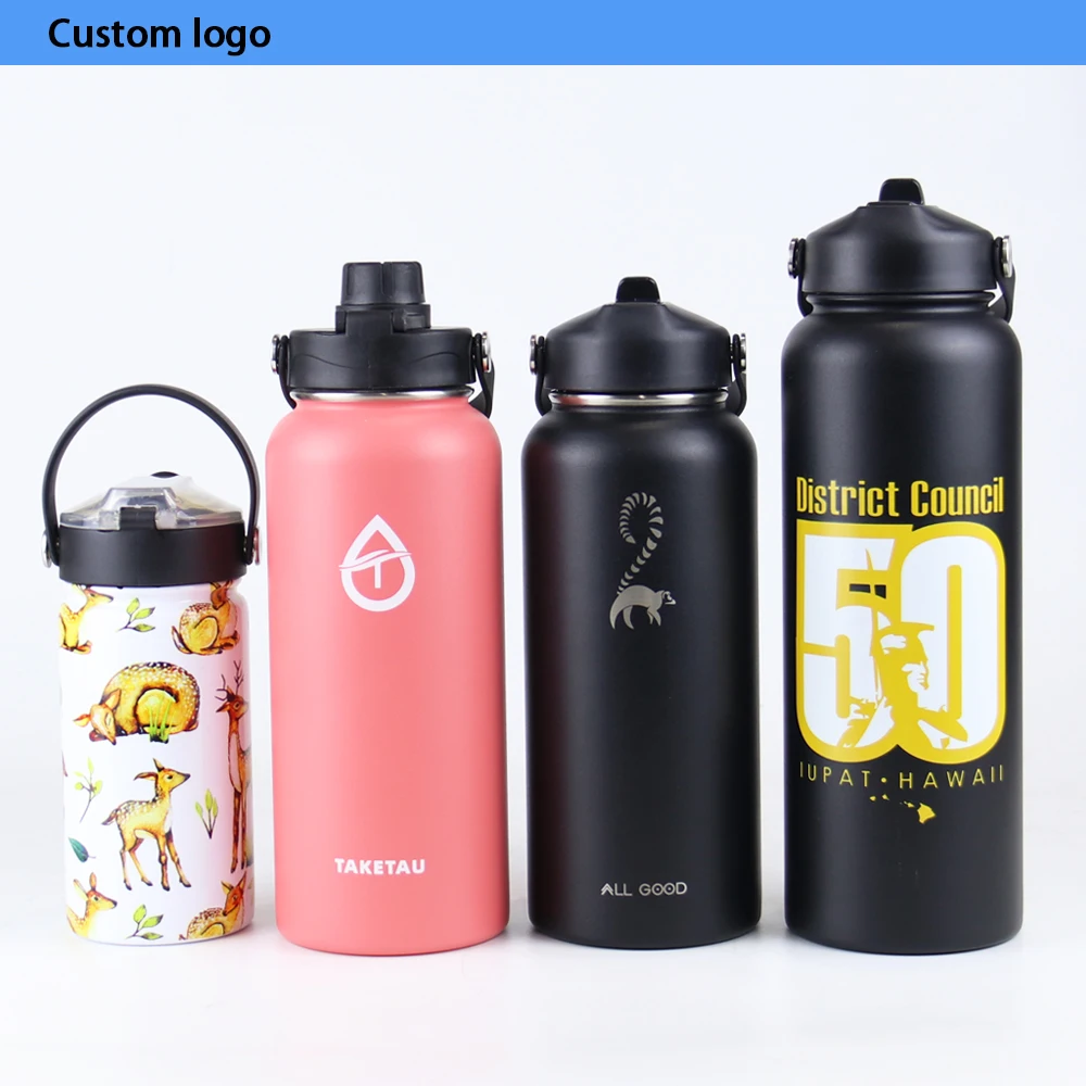 Vacuum Insulated 1000ml Stainless Steel Water Bottle BPA Free Clear Wide Mouth Water Bottle