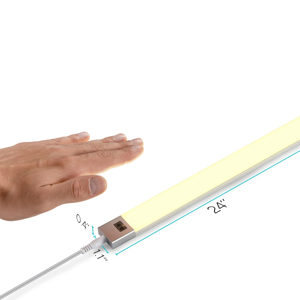 AC input linear  ultra thin bright Led anodized aluminium color change sensor LED bar light Switch for kitchen cabinet