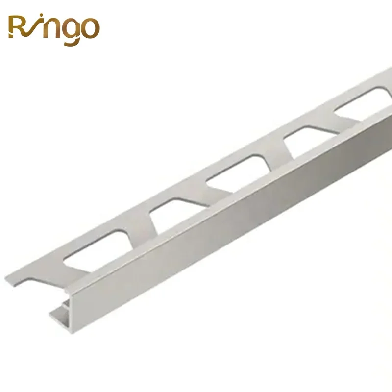 Flexible aluminum ceramic tile edging trim L shaped flooring angle profiles marble wall tile finishing strip in anodizing effect