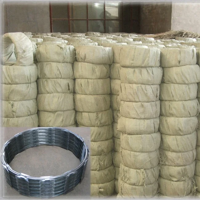 Оцинкованная катушка плоская спиральная колючая проволока серия забора морская для бритья продажа Катушечной