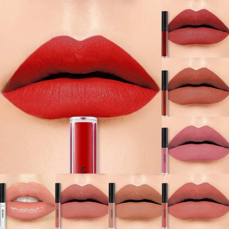 Private Label Custom Lipstick Wholesale Vegan 24 Colors Liquid Lipstick Waterproof Lipgloss Long Lasting Nude Matte Lip Gloss