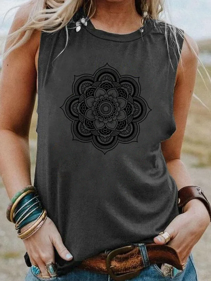 Womens Tank Tops Summer T Shirts Sleeveless Casual Loose Tunic Blouses