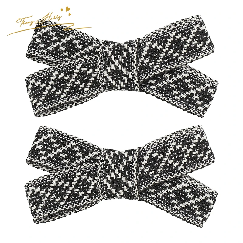 Tracy & Herry Fashion Women Bowknot Hairgrips Bow Fabric Hairpin Elegant Design Hair Clip Girls Back Head Duck Bill Clip