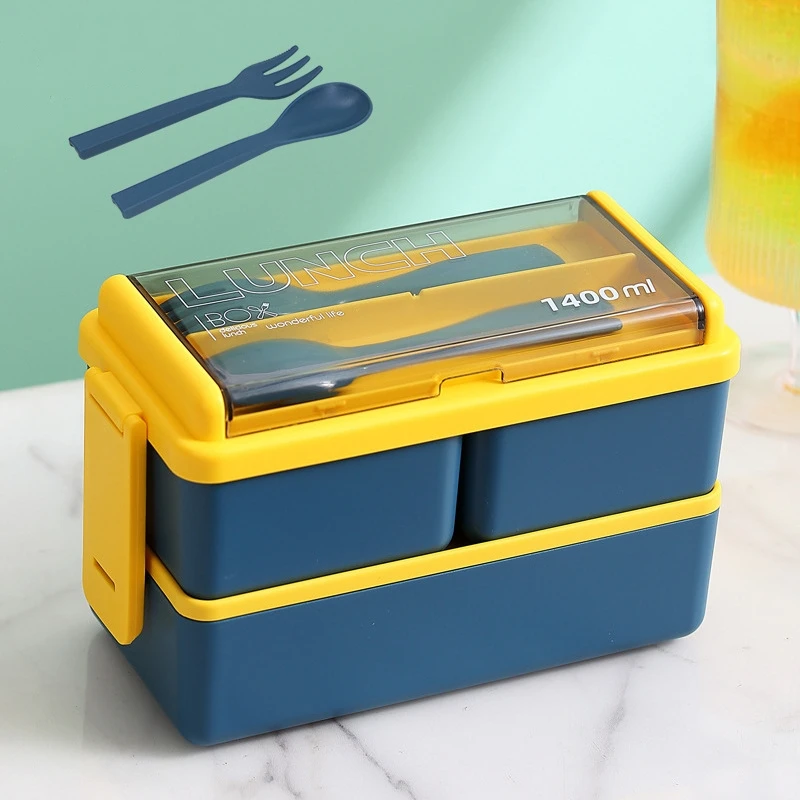 Portable Adult Microwave Safe Bento Lunch Box Set With Spoon and Fork