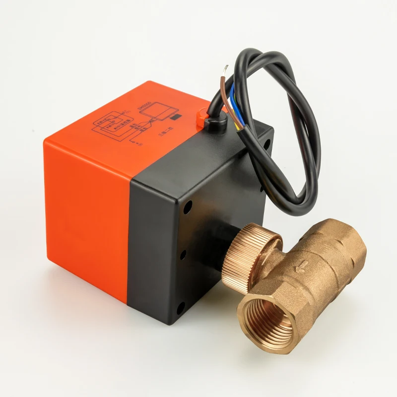 Tmok AC220V 110V 24V DN15-DN25 Three Wires Two Control 2 Way Electric Motorized Brass Ball Valve with Actuator