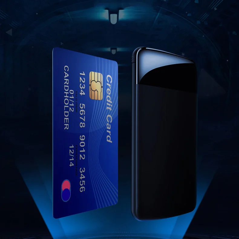 Portable LED Screen Mirror Face Ultra thin Type C Import USB Fast Charge Wallet Power Bank Mini Pocket Power Bank