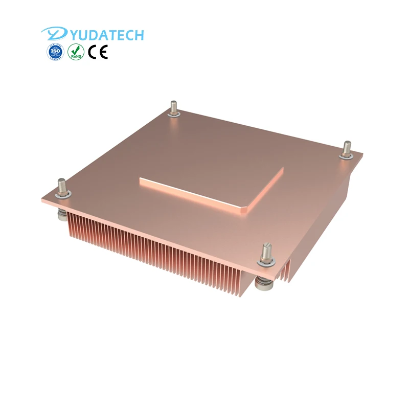 Heatsink factory custom CNC skiving copper fin server cooling heat sink for Electronics