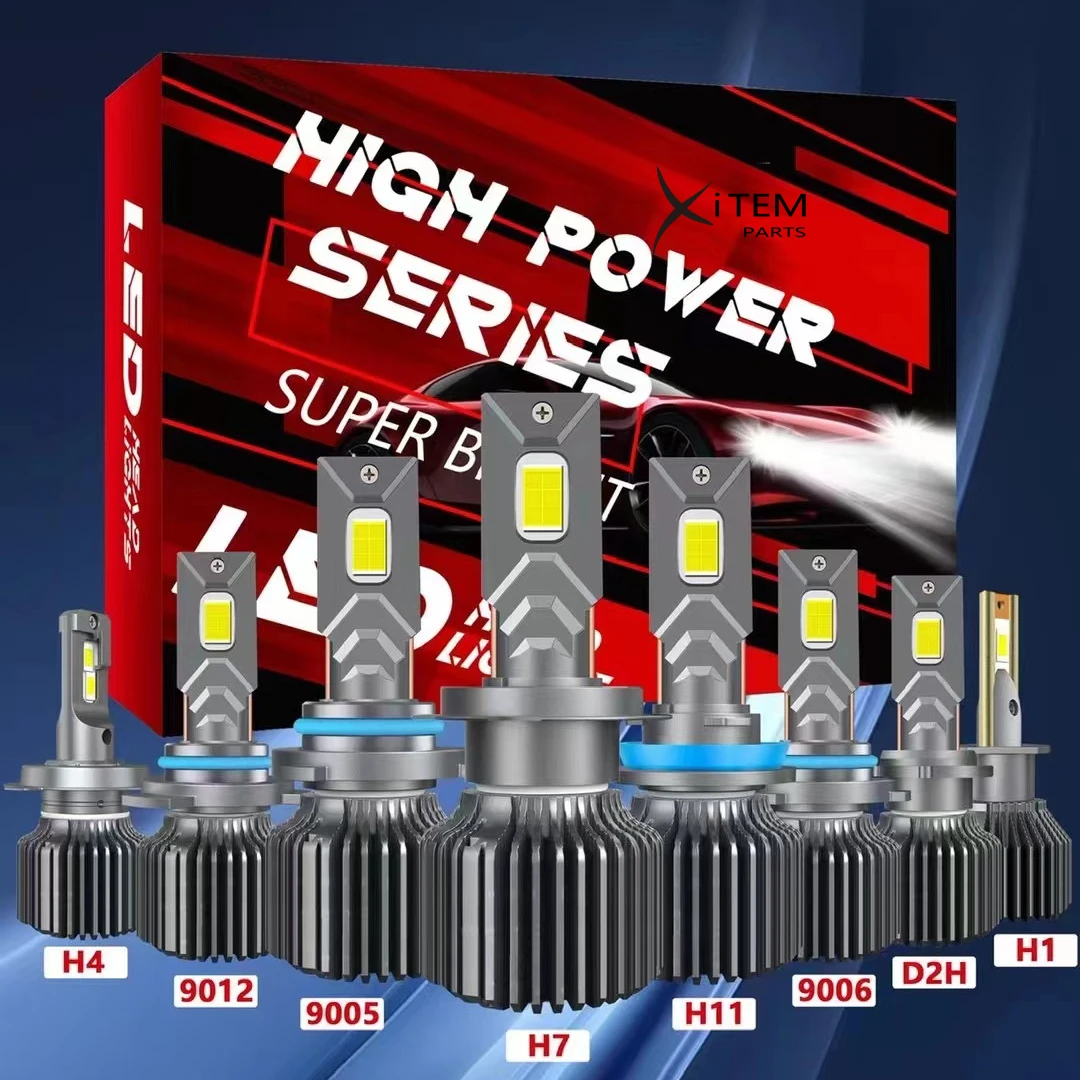 High Power K11 Led Headlight Bulbs 220W 4575 LED Chips Double Copper Tube H4 H7 H11 H1 9005 9006 9012 H13 9007