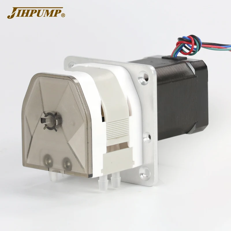 JIHPUMP Multichannel Stepper Motor and AC Motor Peristaltic Pump 210ML 220V with 4 Rotors for Liquid Filling