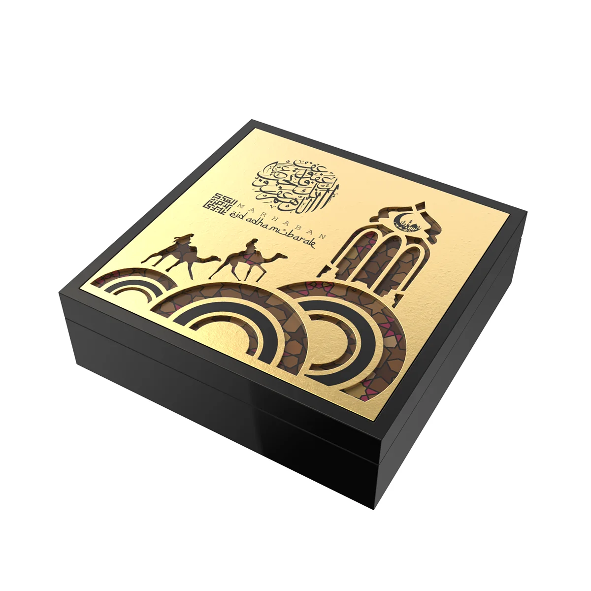 Sawtru Wood Custom Logo Black Cigar Packaging Wooden Box With SABER Certificate