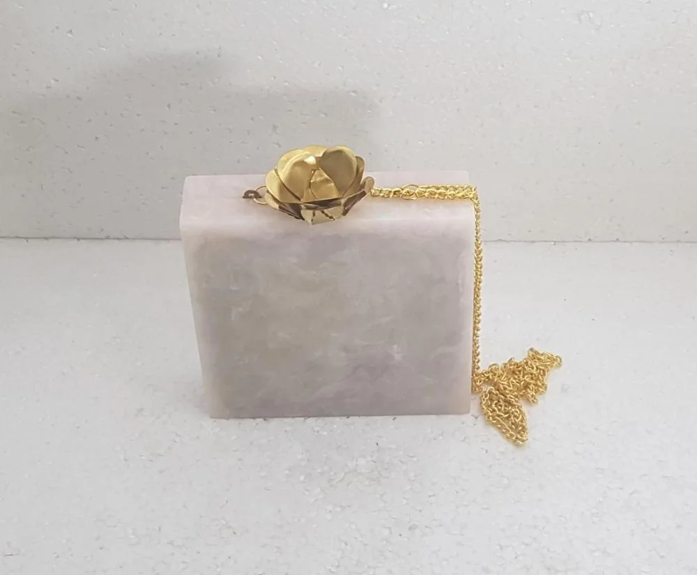 Resin Handcrafted White Hot Selling Clutch And Evening Bag