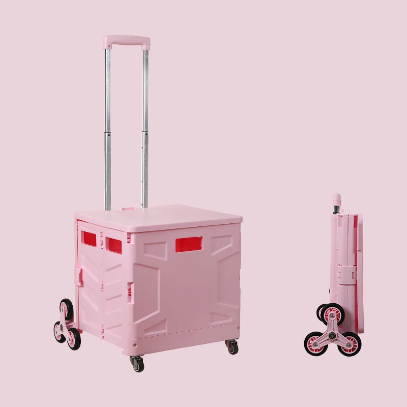 Factory price High Quality Vegetable Hand Shopping Trolley  folding trailer cart stair