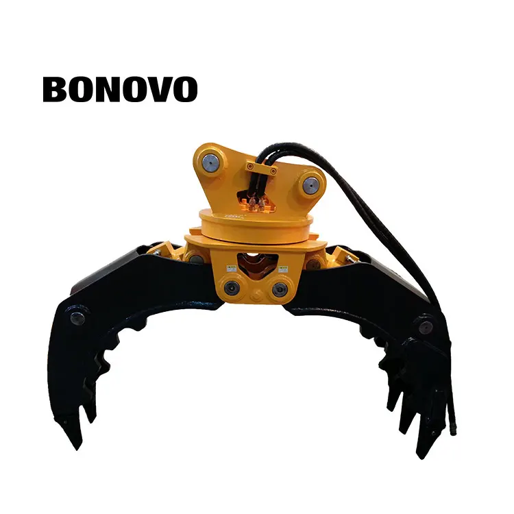 BONOVO Hydraulic Rotating Grapple  log grapple loader  excavator grapple for PC240,PC250,PC270,P280,PC300,PC350,PC36