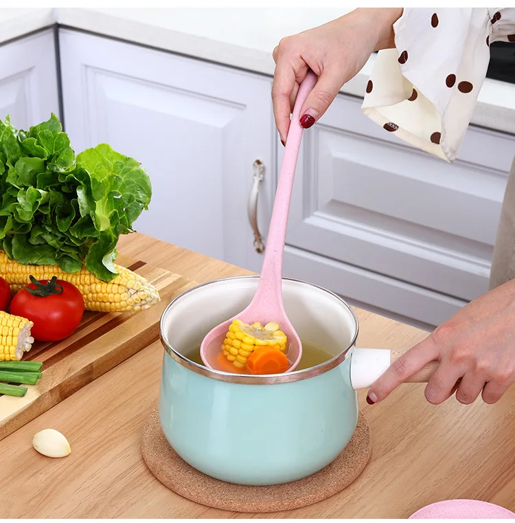 
Soup Creative Wheat Straw Tableware Dinnerware Swan Long Handle Multifunction Spoon Kitchen Tools 