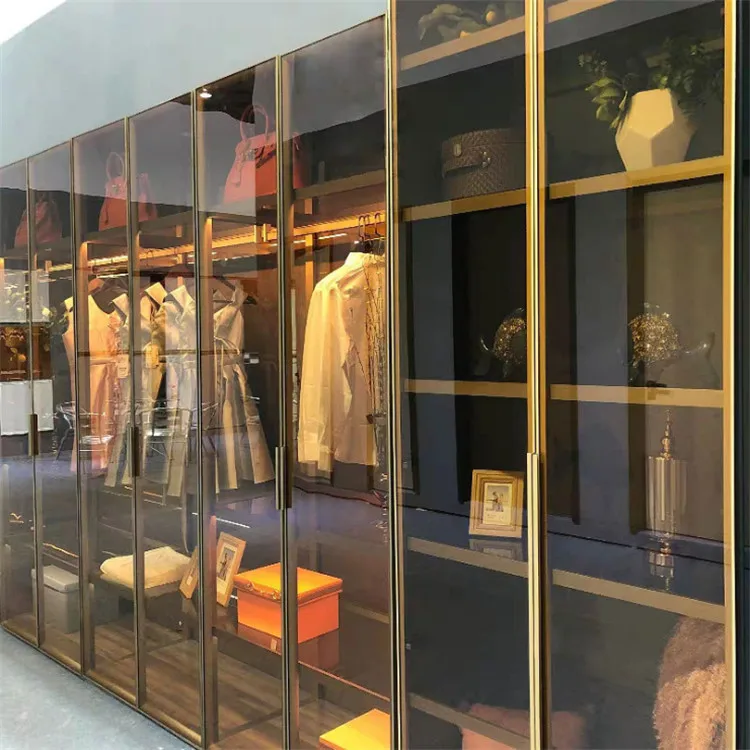 Furniture Aluminum Profile Aluminum Wardrobe Swing Glass Door Cabinet Door Handle Profile Aluminum Cabinet Door Profiles